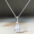 wholesale S925 Sterling Silver Waterdrop Necklace for Women, Minimalist Zircon Chain, Versatile Pear-Shaped High-Carbon Diamond, Luxury Style for Cross-Border Wholesale-0-5