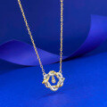 wholesale S925 silver two-tone entwined serpent compass vintage-style zodiac year color-blocking statement necklace-0-1