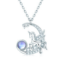 S925 Silver Y-Shaped Teardrop Emerald Imitation Pendant Necklace-Q style [Clearance Sale with Free Shipping]  925 Silver