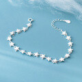 wholesale 990 Sterling Silver Fresh and Sweet Ins Style Niche Design Exquisite Five-Pointed Star Bracelet S7812-0-0