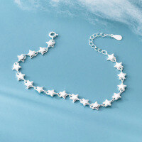 wholesale 990 Sterling Silver Fresh and Sweet Ins Style Niche Design Exquisite Five-Pointed Star Bracelet S7812-Pure Silver 990 Bracelet Pure Silver