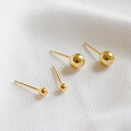 wholesale S925 Sterling Gold Plated Minimalist Sphere Stud Earrings for Women-0-1