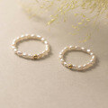 wholesale S925 Silver Pearl Series Small Rice Bead Ring French Stackable Trendy Minimalist Index Finger Ring J9965-0-1