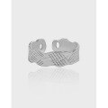 wholesale S925 Sterling Silver Korean Version Ins Small Design Minimalist Versatile Irregular Surface Texture Textured Open Ring for Women-0-0