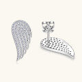 wholesale S925 Sterling Silver European and American Fashion Angel Wing Moissanite Earrings, Designed with a Unique and Niche Stud Style, Light Luxury Wing Earrings-0-1