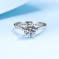 wholesale PT950 plated S925 silver octopus ring for women, set with a one-carat moissanite empty setting Available for drop shipping-6.5mm zircon 20