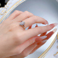 wholesale S925 Sterling Silver 4*8mm Marquise Halo High-End Fashion Ring for Women, Xiaohongshu Live Cross-0-4