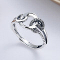 wholesale S925 Sterling Silver Retro Geometric Letter Ring, Amazon Best-Seller, Trendy Unisex Band-0-0