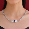 wholesale High-carbon diamond, 34ct lab-grown oval-shaped ruby and sapphire, 8*11mm, 45cm necklace by-0-1
