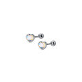 wholesale S925 Silver Nalan Stud Earrings for Women, Japanese and Korean Style Threaded Light Beads, Heart-shaped Synthetic Moonstone Sweet Ear Accessories G8430-0-4