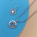 wholesale Sterling silver hollow star pendant,hip-hop fashion versatile necklace bracelet DIY accessory custom-0-1