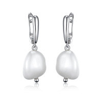 wholesale 925 Sterling Silver Pearl Earrings, Natural Freshwater Pearl Ear Drops, Ins Style Light Luxury Advanced Ear Clips for Women-Freshwater Pearls-Earrings Pure Natural