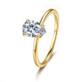18K Gold Plated S925 Silver Moissanite Engagement Ring, Drop Shipping-0-3