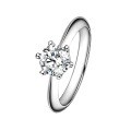 wholesale S925 Silver Classic Six-Prong D Color Moissanite Ring for Women, T-Style Engagement Wedding Ring, Ready-to-Ship Wholesale-0-5