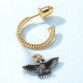 wholesale S925 sterling silver gold-plated Korean and Japanese new style black owl earrings for women, fashionable OL ear accessories for wholesale-0-2
