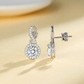 S925 Silver D Color Moissanite Earrings, 50ct 8-Shape Full Diamond Circle, Luxury Cross-Border Wholesale-0-1
