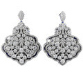 wholesale S925 Silver Zhuo Zhifan Luxury Hand-Set White Diamond Full Diamond Silver Ear Drops, Luxurious and Elegant Women's Earrings-0-4