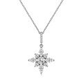 wholesale S925 Sterling Silver Amazon Bestseller European and American Light Luxury Moissanite Snowflake Pendant Necklace Collarbone Chain with Unique Design-0-4