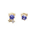 wholesale Metal Material: S925 Sterling Silver Gold Plated New Snow Star Set Earrings Tanzanite Ear Studs Women's Versatile Accessories Wholesale from Manufacturer-0-0
