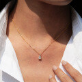 14K Gold Plated 925 Sterling Silver Full Moissanite Pendant Necklace-0-2