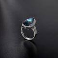 wholesale S925 Silver Luxury High-End Colored Gemstone Ring, Fashionable and Unique with Plated Crystal-0-1