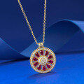 wholesale S925 Gold-Plated Silver Ancient Method Blossoming Wealth Pendant Adjustable Chinese Style Gold Necklace-0-1