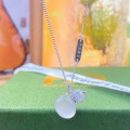 wholesale S925 Sterling Silver Maker New Chinese Style Diamond-Inlaid Gourd "Peace and Joy" Necklace, Fashionable Commute National Style Versatile Collarbone Chain-0-5