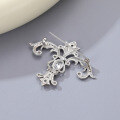 wholesale S925 Silver Metal Cross Pendant Pin, Overseas Hit High-End Niche Academic Style Women's Jewelry-0-1