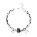 wholesale S925 Sterling Silver Creative Multi-Element Resin Floral Pattern Bracelet, Trendy Chic Style Women's Accessory-0-4