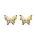 wholesale S925 Gold-Plated Silver Vintage Botanical Brushed Dreamy Butterfly Ear Studs, Fashionable and Versatile with a High-End Feel-0-4