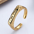 wholesale S925 Sterling Silver Irregular Textured Open Ring, Creative and Stylish European and American Minimalist Style Ring for Women-0-2