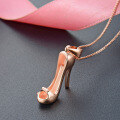 wholesale 925 Sterling Silver Rose Gold Plated High Heel Shoe Pendant for Women, European and American Ins Style Fashionable OL Luxury Necklace Pendant Wholesale-0-3