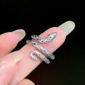wholesale S925 Sterling Silver Aloof Style Spirit Snake Ring for Women, Small Niche Design, Ins Light Luxury Index Finger Ring with a Personalized and High-End Feel-0-1