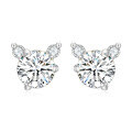 wholesale 10/14/18k White Gold, Rose Gold, Yellow Gold Cat Ear Small and Dainty Niche Stud Earrings with 05ct Moissanite-0-5