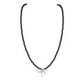 wholesale 925 Sterling Silver Korean Style Women's Pearl Bow Tie Pendant Choker Necklace, Exquisite and Sweet-0-6