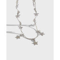 wholesale S925 Sterling Silver YH042 Korean-style Short Collarbone Chain with Unique Five-pointed Star Pendant Necklace for Women-0-0