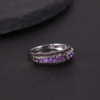 wholesale S925 Sterling Silver Amazon Bestselling Natural Topaz Ring with Crystal and Garnet, New Style-Natural brown crystal ring  US size 7 (domestic size 15)