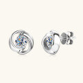 wholesale S925 Sterling Silver Fashionable and Unique Design Moissanite Earrings, Small and Exquisite High-end Ear Jewelry, Happy Embrace Style Earrings-0-1