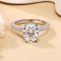 wholesale 18K Gold Plated S925 Sterling Silver 3 Carat 8*10mm Oval Brilliant Cut Moissanite Engagement Ring for Women-0-1