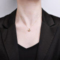 Sterling Silver Minimalist Cross-Border Heart Pendant Necklace with Hollow-Out and Diamond Accents-0-2