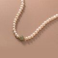 wholesale S925 Silver Women's Pearl and Hetian Jade Elegant Collarbone Necklace Simple Retro Style Necklace D9452-0-2
