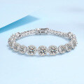 wholesale 925 Sterling Silver Full Pavé Moissanite Bracelet for Women, Sparkling Korean-style Friendship Jewelry, INS Full Star Bracelet, Ready to Ship-0-8