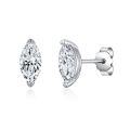 wholesale 18k gold-plated S925 silver classic simple marquise 4*8mm 50-point moissanite women's earrings, Amazon bestseller-0-0