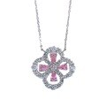 wholesale S925 silver new four-leaf clover necklace, retro short cross chain, silver chain, popular necklace, 40+3-0-4