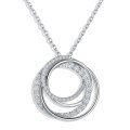 wholesale S925 Sterling Silver Four-Loop Circle Pendant Necklace for Women, Fashionable and Versatile Cross-Border Necklace with Moissanite, Inspired by Designer Styles-0-4