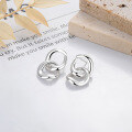 wholesale S925 Silver Fashion Cross-Border Irregular Double-Loop Chain Style Trendy Earrings and Ear Clips-0-1