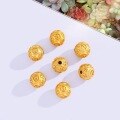 wholesale Sand Gold Color-Preserving Eight Directions Wealth Coin Round Bead Accessory Ancient DIY Six Mantra Separator Bead Lucky Bead-0-1
