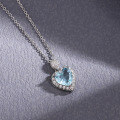 wholesale S925 Silver New Women's Design Small Niche Heart Zircon Light Luxury Collarbone Chain Minimalist-0-1