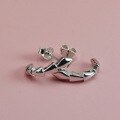 wholesale 925 Sterling Silver New Fashionable Three-Dimensional Geometric Serpent Bone Design Elegant and Minimalist Earrings Gift for Girlfriend-0-5