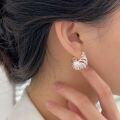 wholesale S925 Sterling Silver Hollow Croissant Ear Clasp Women's Japanese and Korean New Small Minimalist Elegant Earrings-0-0